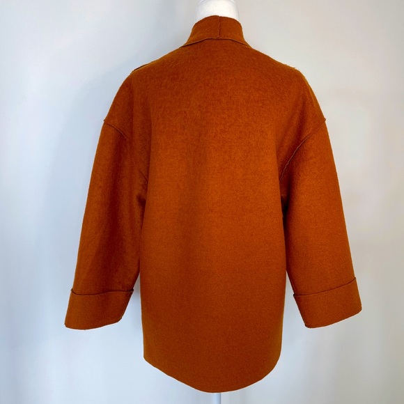 NWOT Warehouse Modern Bonded Rust Coat - Picture 8 of 11